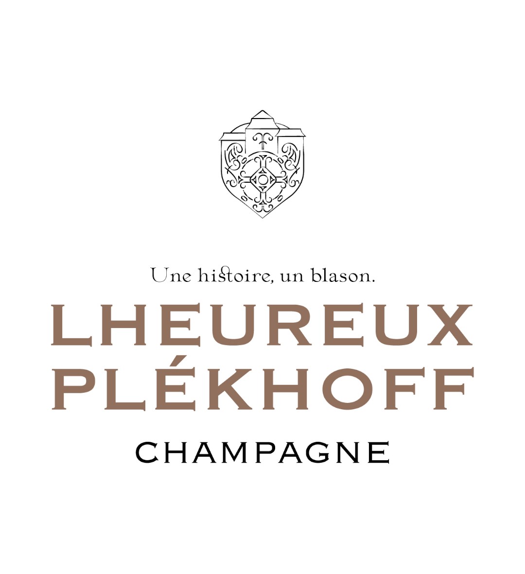 Logo couleur avec nom et blason de la maison de Champagne Lheureux Plekhoff